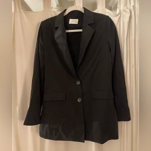 DISSH KARLA BLACK LINEN BLEND BLAZER - SZ 2 / BLACK